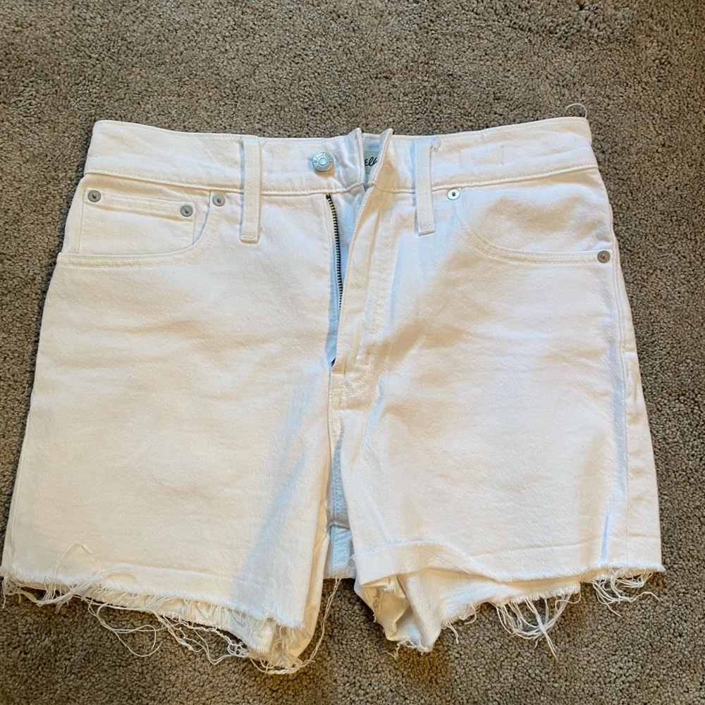 Madewell white denim shorts